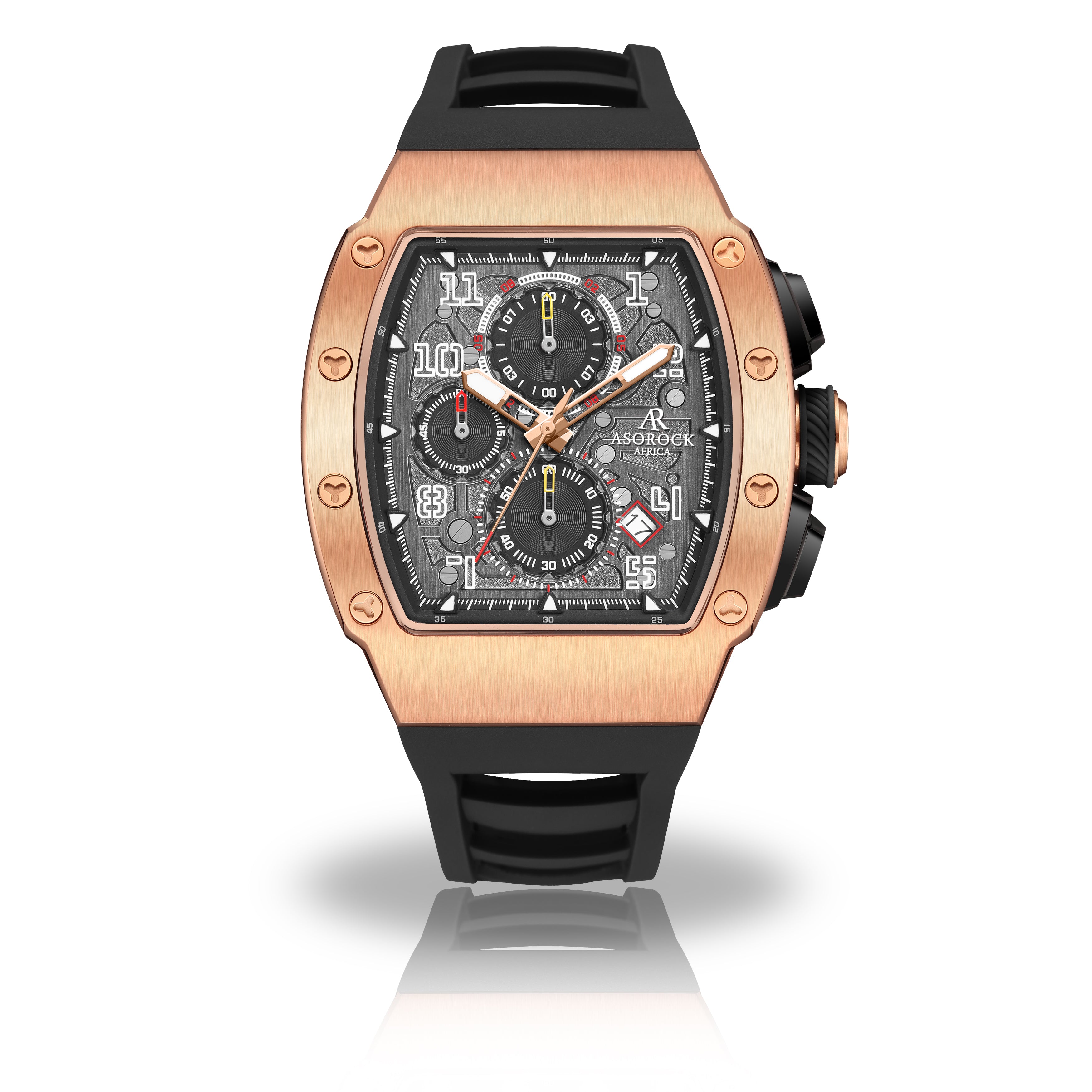 Asorock watches Rosegold/Black Motorsport GT richard mille homage style ...